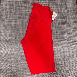 Lululemon Red Train to Beach High Rise biker short 10” Online Only